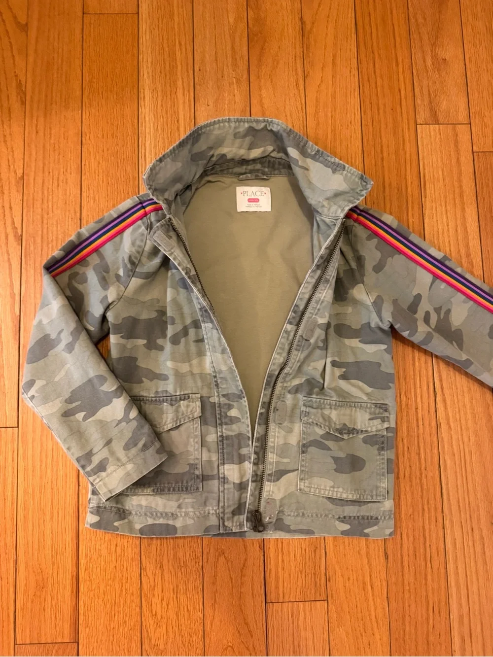 The Children's Place Girls' Camo Jacket Girls Size Medium